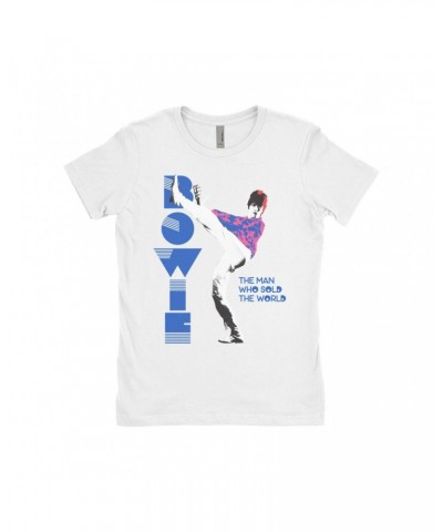 David Bowie Ladies' Boyfriend T-Shirt | The Man Who Sold The World Pastel Design Shirt $8.73 Shirts